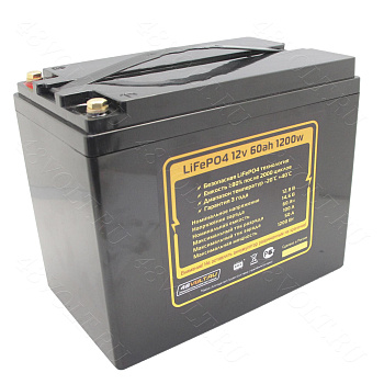 Аккумулятор LiFePO4 12v60Ah 1200w max пластик